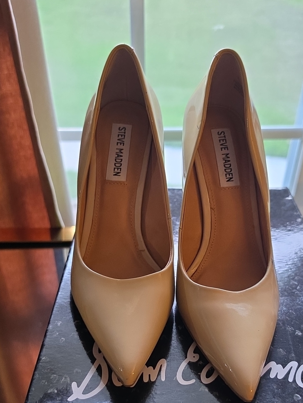 Steve Madden Nude Patent Pointed Toe Pumps